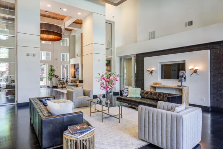 The modern clubhouse at our luxury apartments in Franklin, TN.